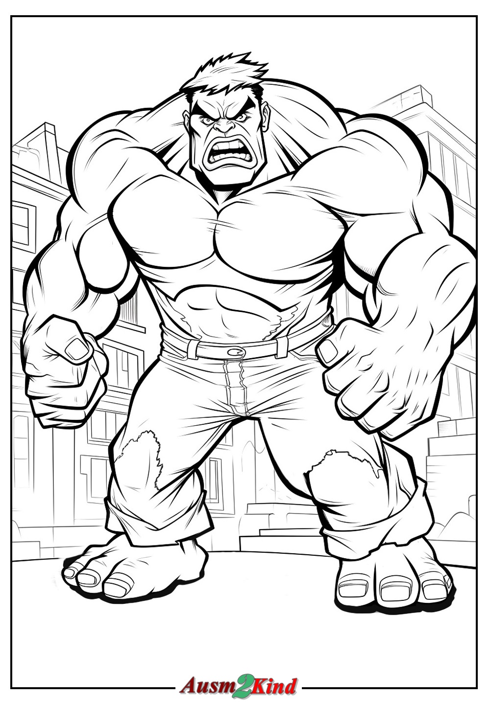 Unglaublicher Hulk Ausmalbild kostenlos