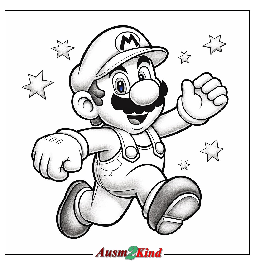 Ausmalbild Mario Rennt