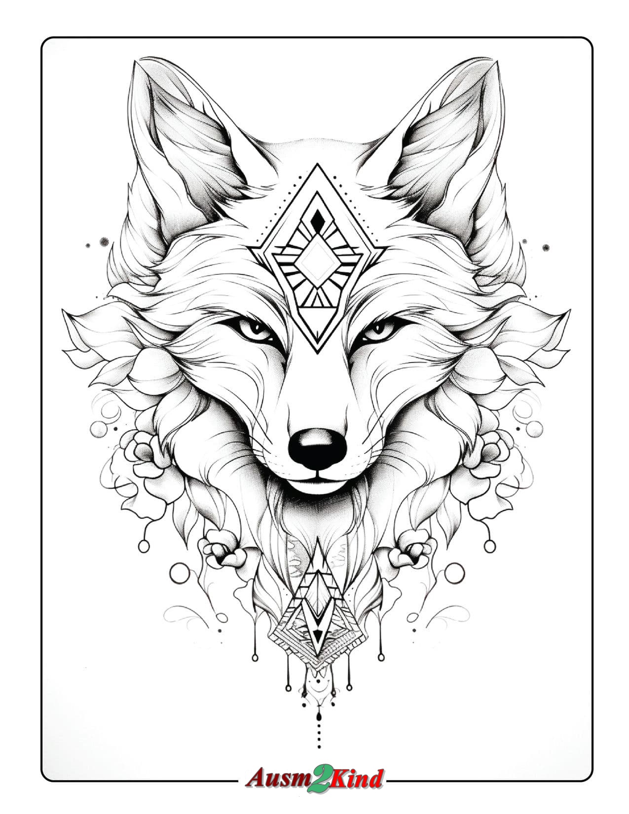 Wolf Ausmalbilder Tattoos zum Ausdrucken kostenlos