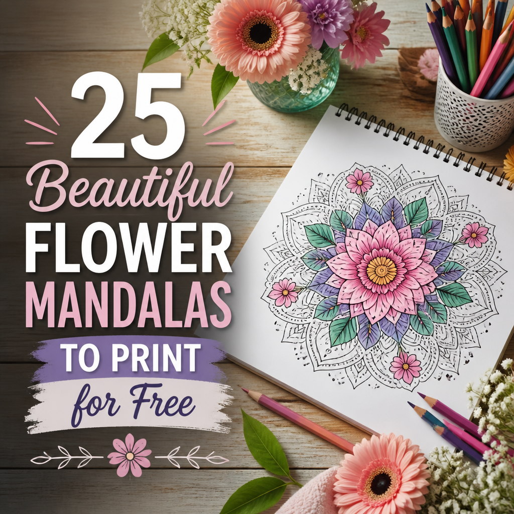 25 Beautiful Flower Mandalas to Print for Free